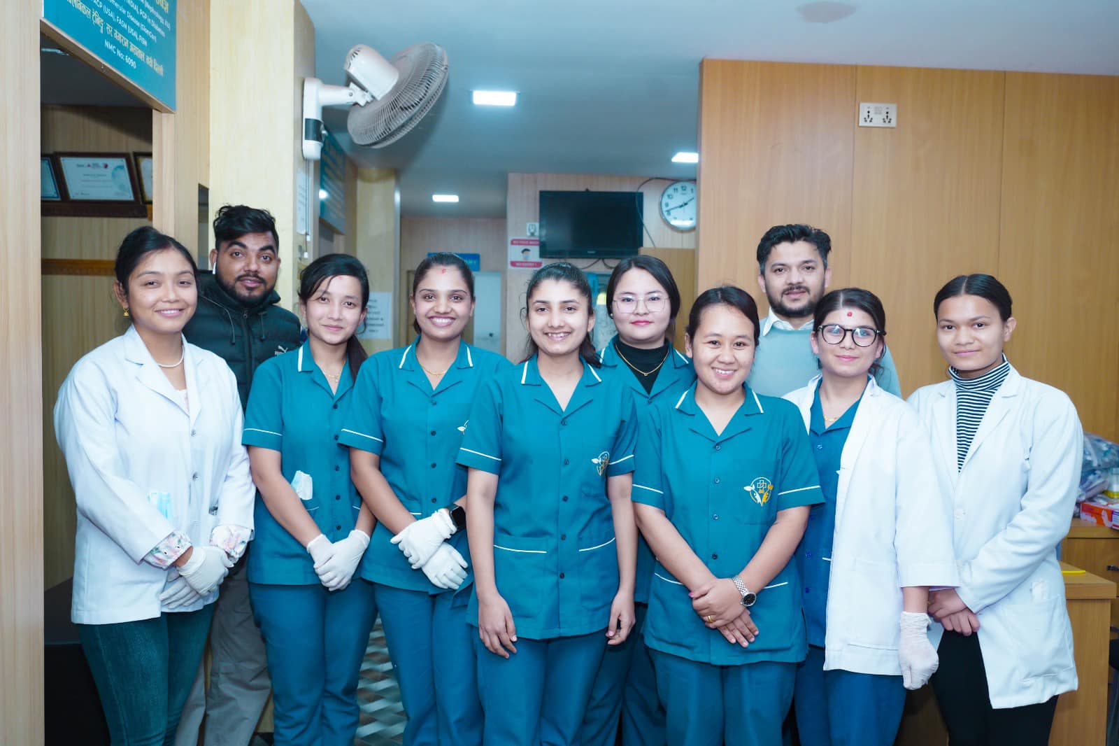 The NMC clinic team, doctors, nurses, and staff at the Butwal clinic